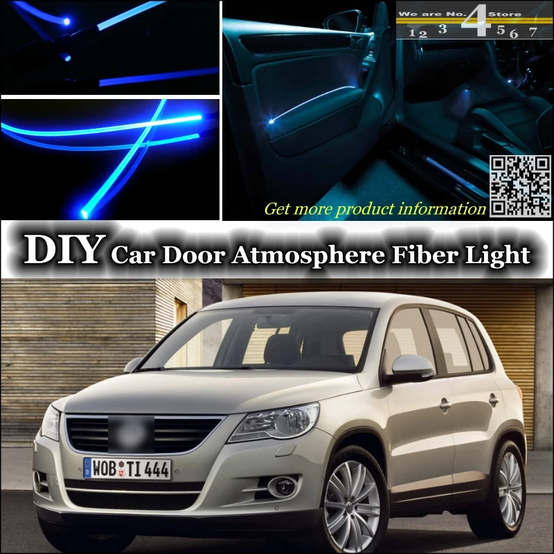 Внутреннее освещение настройка атмосферы оптоволоконная лента для Volkswagen VW Tiguan