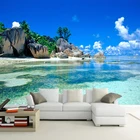 3D фотообои для стен, морской пейзаж, пляж, морской остров, Настенные обои для гостиной, спальни