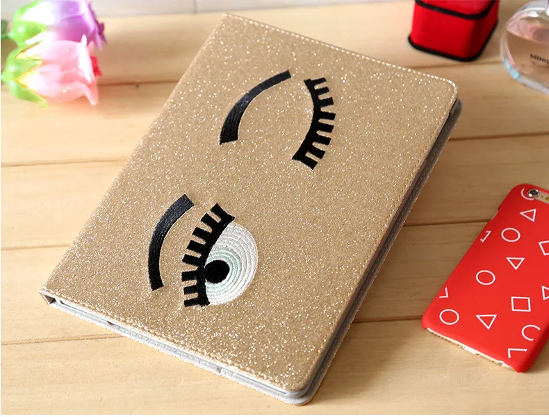 Hot!!! fashion bling big eyes Smart Cover For apple tablet mini case Leather Case Mini 1 2 3 4 original wake up | Мобильные телефоны