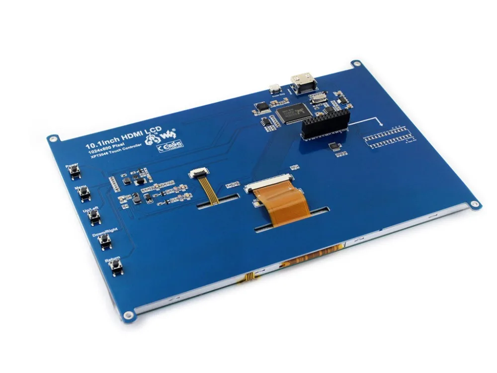 Waveshare 10,1 дюймов HDMI lcd 1024*600 разрешение резистивный сенсорный экран дисплей для Raspberry Pi работа как компьютерный монитор