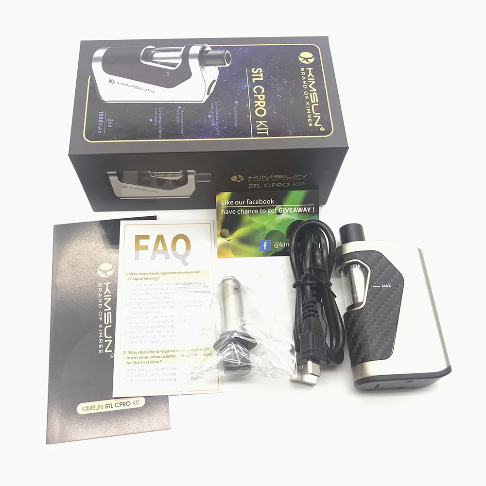 Kimsun STL CPRO мех Mod Kit 1500 мАч встроенный Батарея 2 мл бак 0.4ohm 316L SS катушки механических