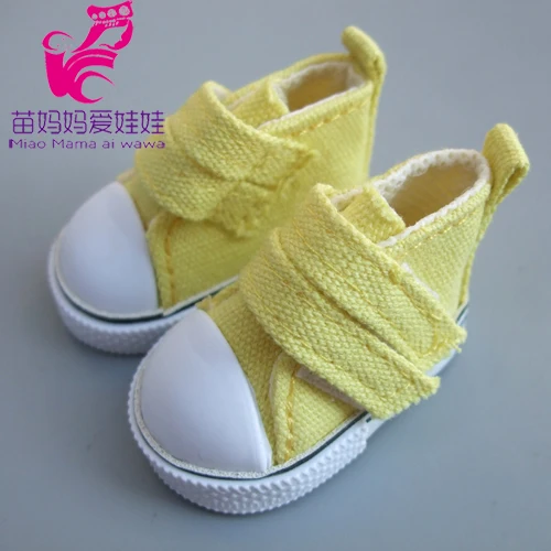 A Model Yellow 5 см кукольная обувь джинсовые кроссовки для ручной работы тканевые художественные куклы, джинсовая парусиновая мини-игрушка обувь для ручной работы русская кукла - Цвет: A Model Yellow