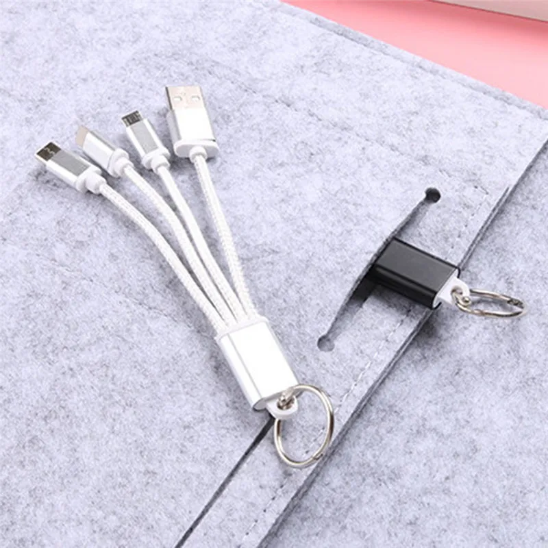USB кабель металлический брелок Micro USB шнур для передачи данных зарядное устройство Автомобильный брелок кабель 13,5 см для iPhone fo Android