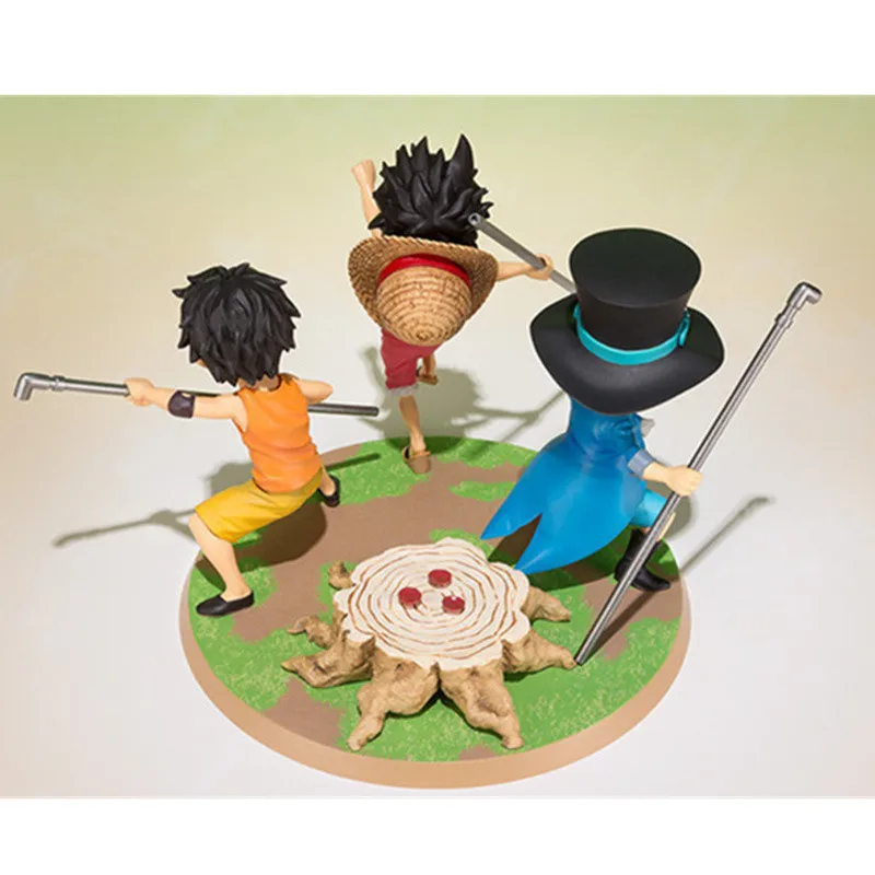 3 Pcs/Set ONE PIECE Monkey D Luffy &amp Ace Sabo Three Brothers' Agreement Scene PVC Action Figure Collectible Model Toy BOX P343 |