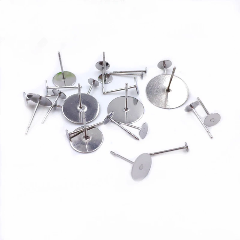 Основа для сережек с кабошоном из нержавеющей стали пустая основа