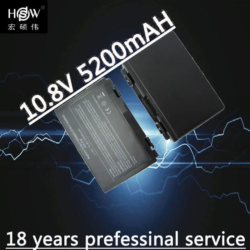 Аккумулятор HSW 5200 мАч новый аккумулятор k50in 6 ячеек для ноутбука Asus K40 F82 A32 F52 K50 K60