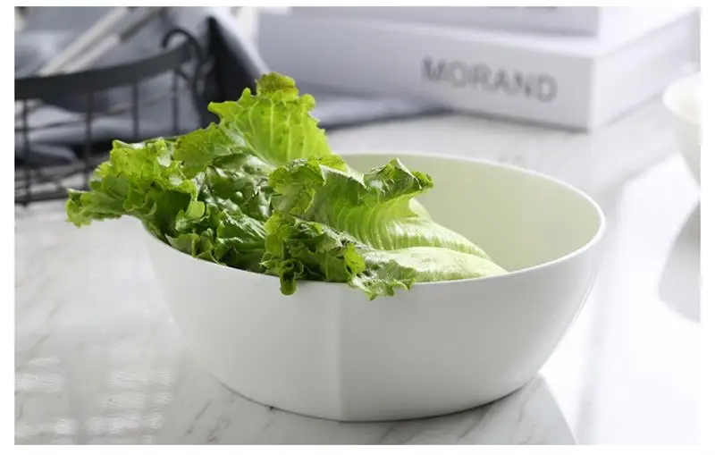 9 дюймов тонкая белая кухонная миска из костяного фарфора квадратная большая