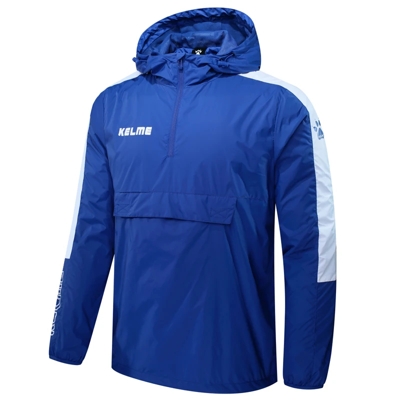 KELME, Спортивная мужская и женская куртка для футбола, тренировочная куртка для бега, пешего туризма, водонепроницаемые плащи, куртка с капюшоном, верхняя одежда 3881214