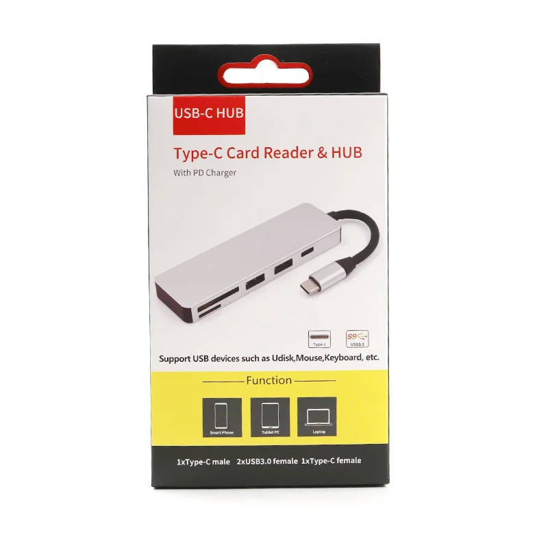 4 in 1 Type-C splitter to Micro SD/TF Card/Fast Charging/USB 3.0 Camera reader HUB otg Adapter Connector For MacBOOK Pro Samsung