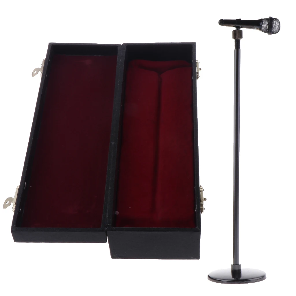 1/6 Медь Регулируемая Модель микрофона с подставкой музыкальный инструмент декор для экшн-фигурок 12 дюймов аксессуары для кукол черный