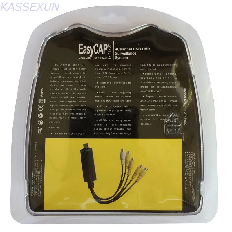 Новинка 2017 захват видео через usb easycap 4 канала Аудио Видео в цифровой формат для ПК