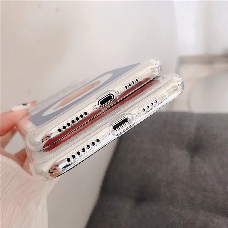 Чехол для iphone X 6 S 7 8 Plus полностью прозрачный чехол из ТПУ с узором хлеб пары XR XS MAX |