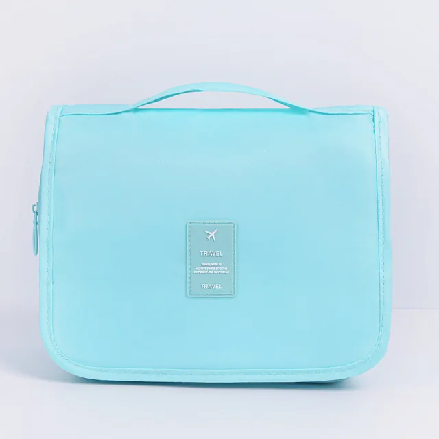 Sky blue RUPUTIN, новинка, Женский органайзер для путешествий, косметички, крючок, моющаяся сумка, водонепроницаемая, большая емкость, сумка для хранения, мужская, Портативная сумка для туалетных принадлежностей - Цвет: Sky blue