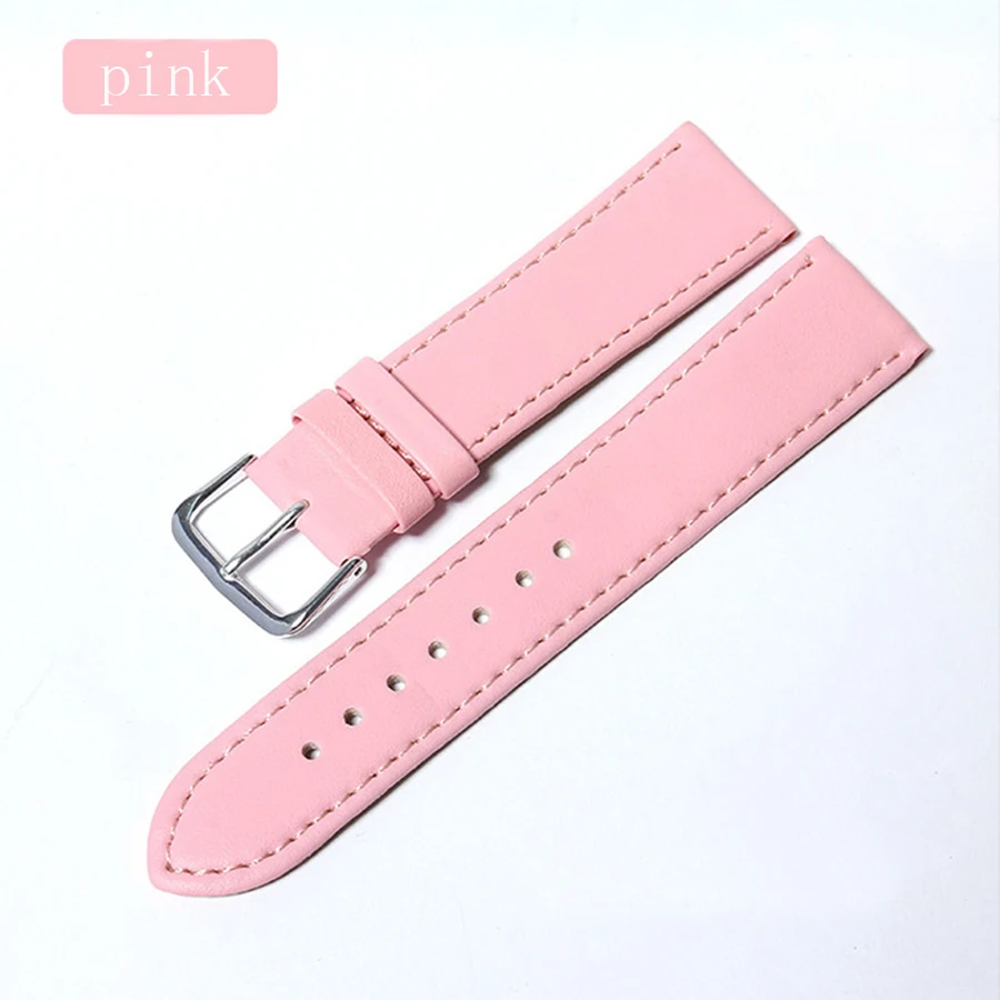 11 colors women's Watchbands Leather watch strap stainless steel buckle belt buckle, 12.14,16.18,20mm