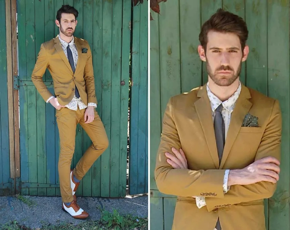 Костюм на заказ Высококачественная модная мужская приталенная повседневная