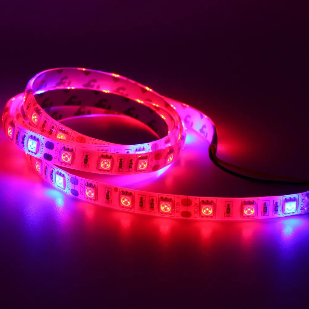 60led/м 5050 полный спектр светодиодные лампы для выращивания водонепроницаемый 5Red 1 синий аквариум светодиодная система освещения для теплицы гидропоники Растениеводство лампа