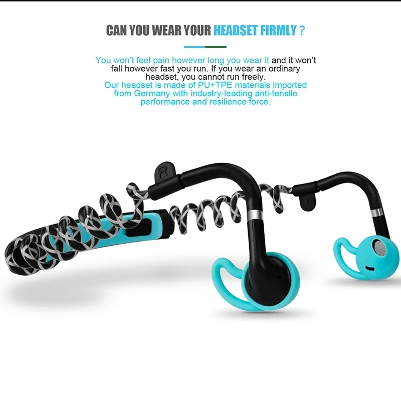 Беспроводной Bluetooth 4.1 спортивные наушники сзади-одежда Бег гарнитура 10 м Диапазон