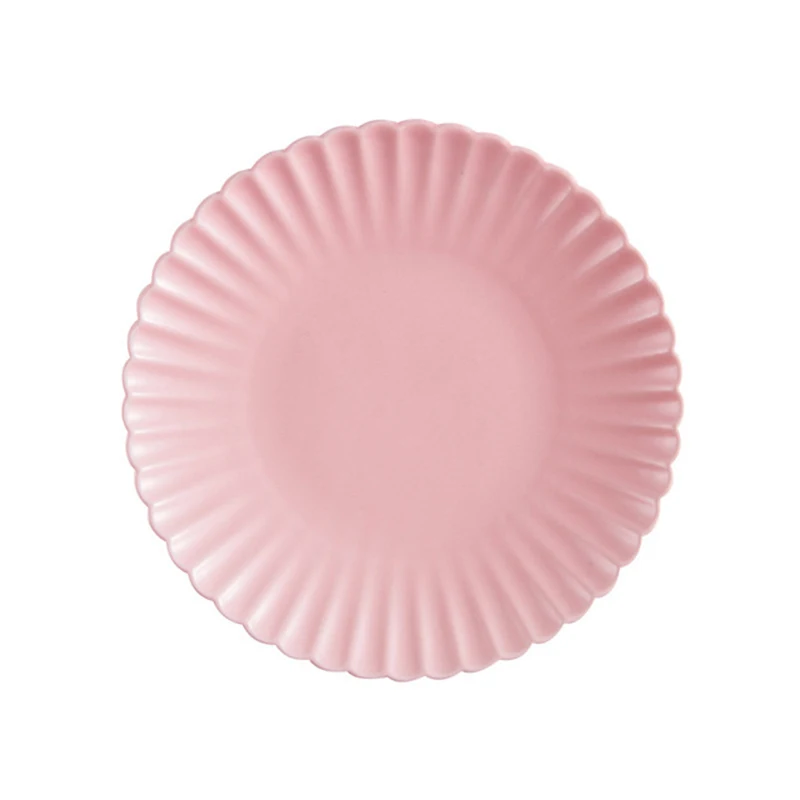 8 дюймов Скандинавская тарелка с хризантемами керамическая матовая глазурь