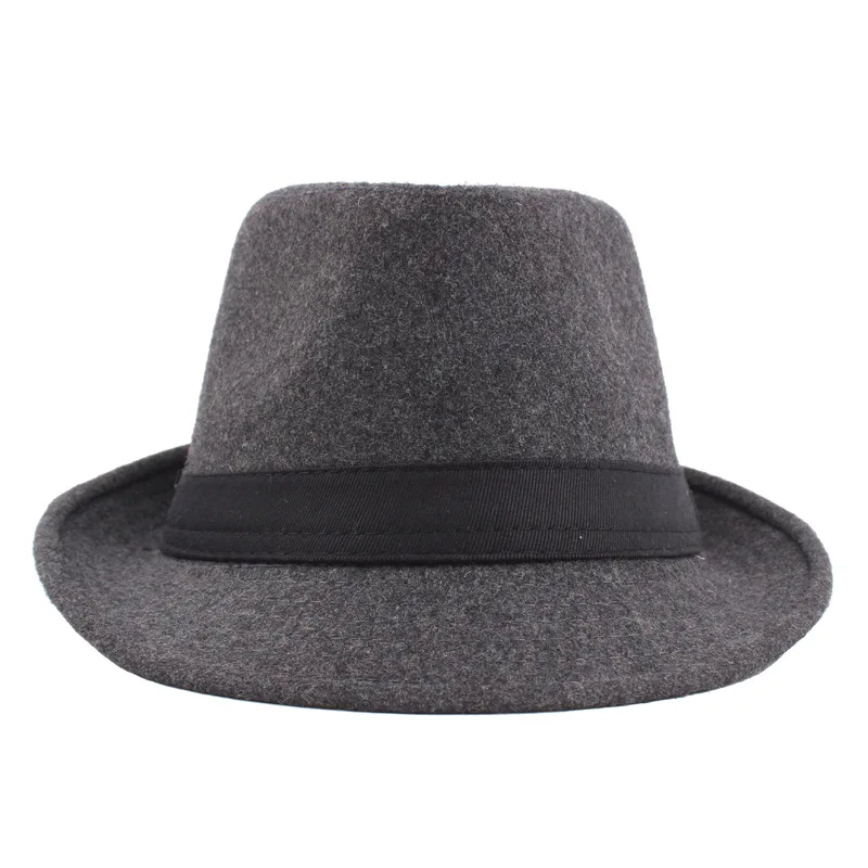 Новая мода для мужчин Fedoras Женская мода джаз шляпа на зиму осень черная Шерстяная Смесь Женская кепка Уличная Повседневная шляпа Горячая Распродажа