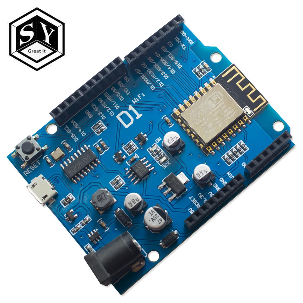 1 шт. Great IT New WeMos D1 Mini CH340 WiFi макетная плата ESP8266 ESP 12E uno на основе щит UNO|Интегральные