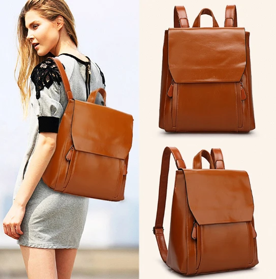 Модный простой стиль женский рюкзак кожаный из искусственной кожи для