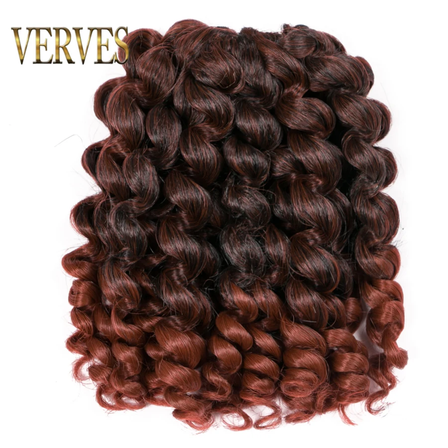 VERVES, на крючках, косички, волосы, 5 шт в упаковке 75 г/упак. 8 дюймов, синтетика, затененные косички, волосы добавочном номере телефоне Гаванские кудри термостойкие, подвязанные лентой, с объемной волной
