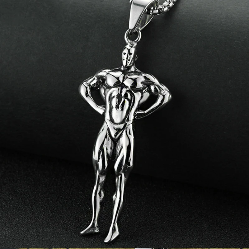 Wholesale Hercules Muscle Men Necklace Bodybuilding Pendant Aerobics Olympics Sports Meet Jewelry free ship 12pcs/lot | Украшения и