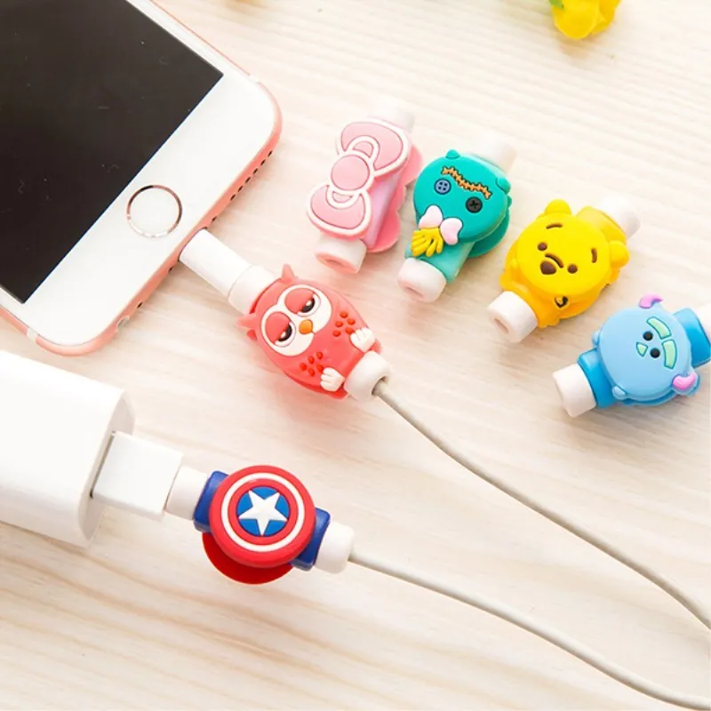 30 комплектов мультяшный Usb защитный кабель чехол для Iphone 6 6s 7 7plus 8 X защита от