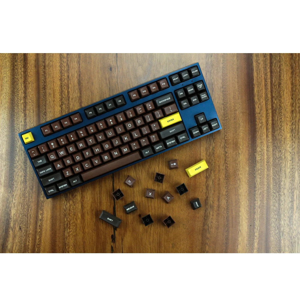 MP шоколадная раскраска 123 клавиш SA PBT колпачок для шрифтов Cherry MX переключатели