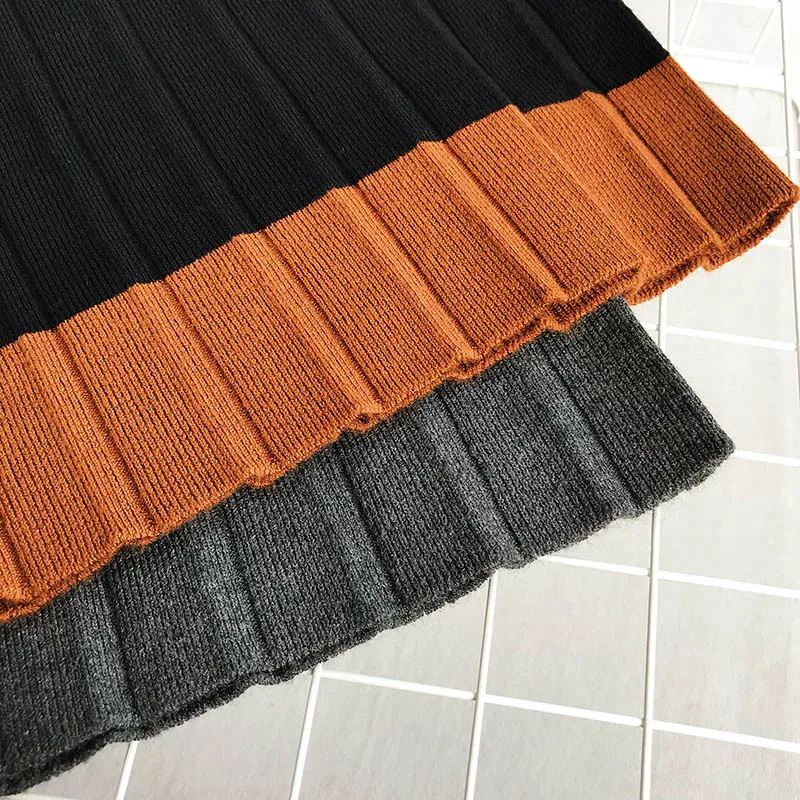 Новинка 2018 осенне-зимняя юбка модная длинная с высокой талией трапециевидного