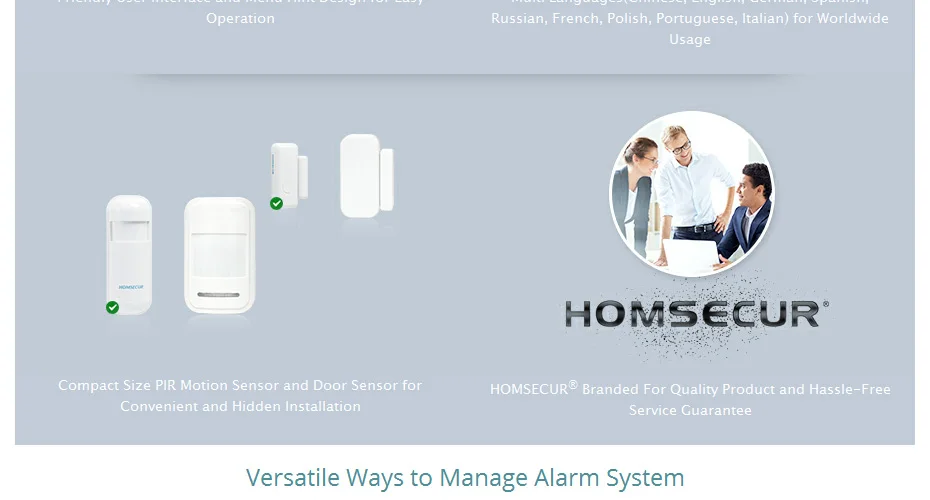 Homsecur беспроводный ЖК-дисплей 2G wifi охранная система охранной сигнализации с IOS/Android APP(EN/DE/ES/RU/FR/PL/PT/IT меню регулируемый
