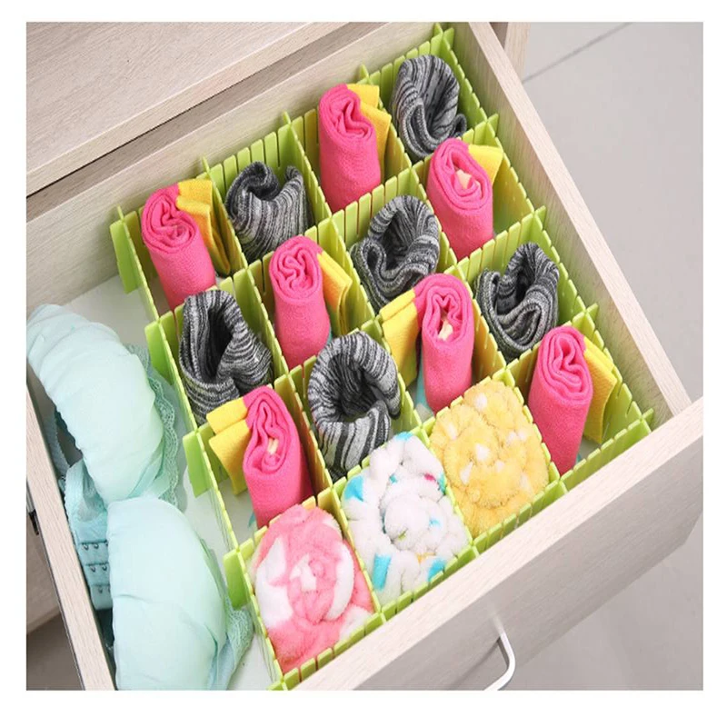 New thickened storage partitions 4 slices drawer divider plate organizing partition box bra underwear | Дом и сад