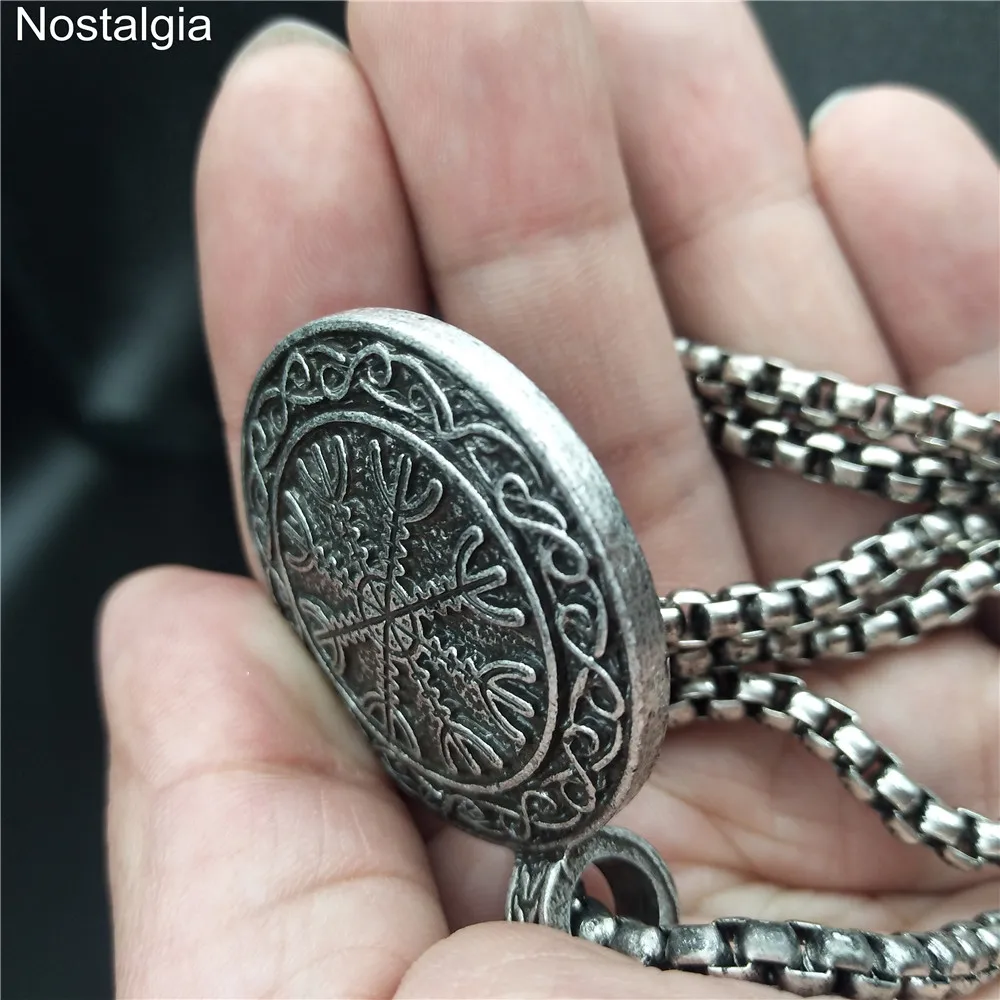 Norse Aegishjalmur Helm Of Awe Symbol Amulet Viking Necklace Pagan Pendant Talisman Jewelry | Украшения и аксессуары