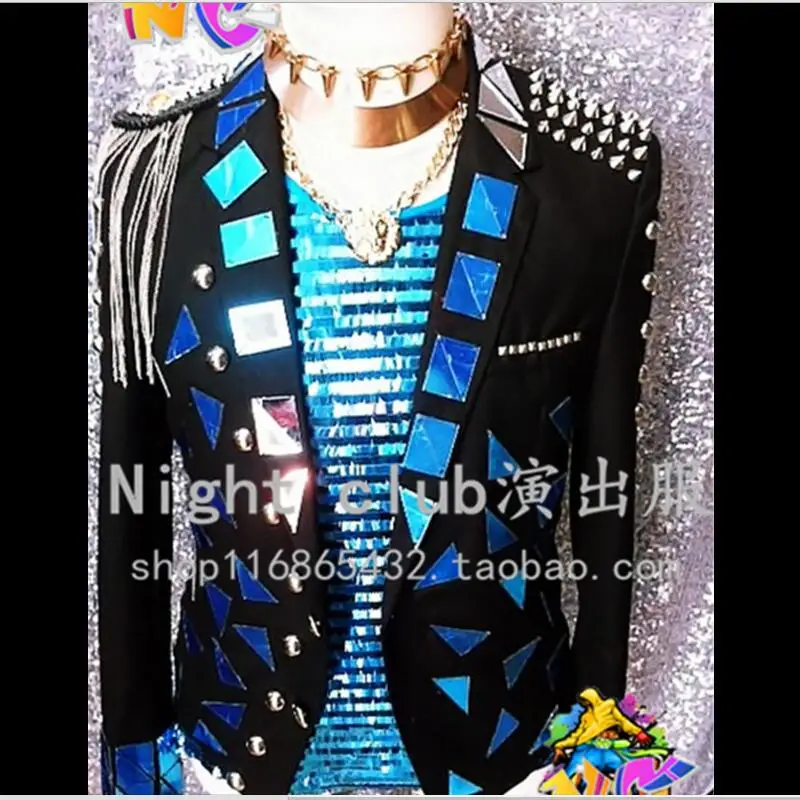 Мужская одежда Lager бесплатная доставка для сцены Dj черная тема синяя линза с