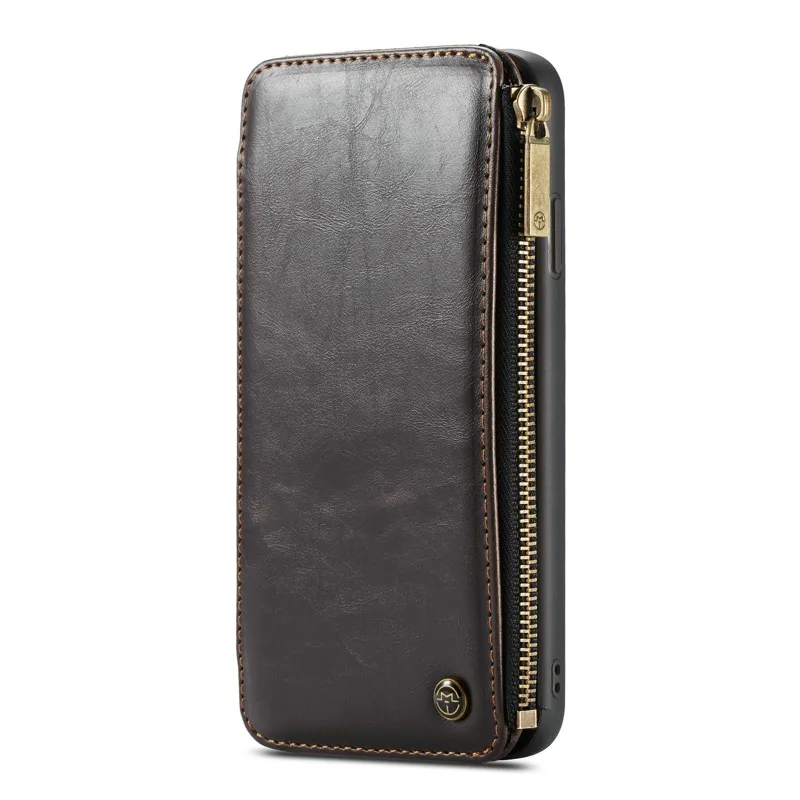 Brown Кошелек с ремешком на руку чехол для телефона для Iphone X Бампер протектор Xr Xs Max 6/6s/7/8 Plus чехол Роскошный кожаный чехол Fundas Etui защитные чехлы аксессуары - Цвет: Brown