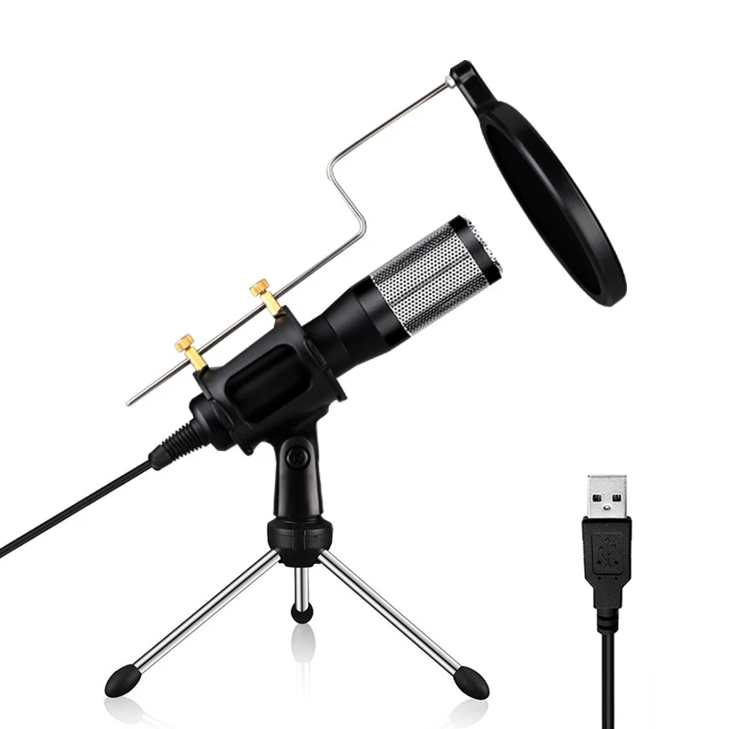 Профессиональный ПК микрофон конденсаторный для компьютера USB штекер + подставка