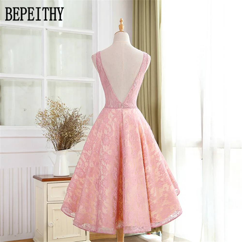 BEPEITHY vestido de festa Новое поступление реальное фото сексуальное платье с глубоким вырезом из кружева мятного, зеленого цвета платье для выпускного вечера с открытой спиной платье для выпускного вечера es