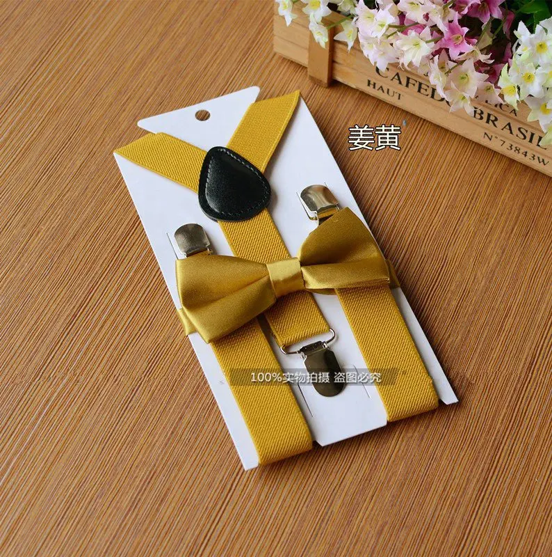 Kids Elastic Suspenders& Bow Tie RetailChildren Matching Tuxedo Suit Boys Girls Costume Adjustable Y-Back Brace Belt for 1-10T