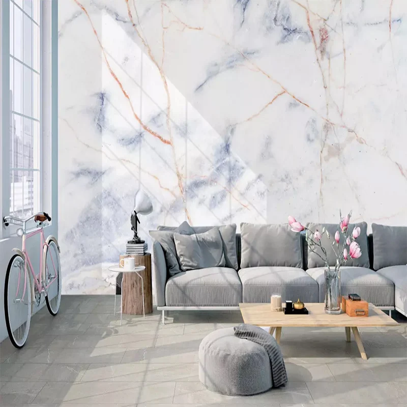 Custom Wall Cloth Modern Nordic Jazz White Marble Mural Wallpaper Living Room TV Bedroom Background Decoration 3D Fresco | Обустройство
