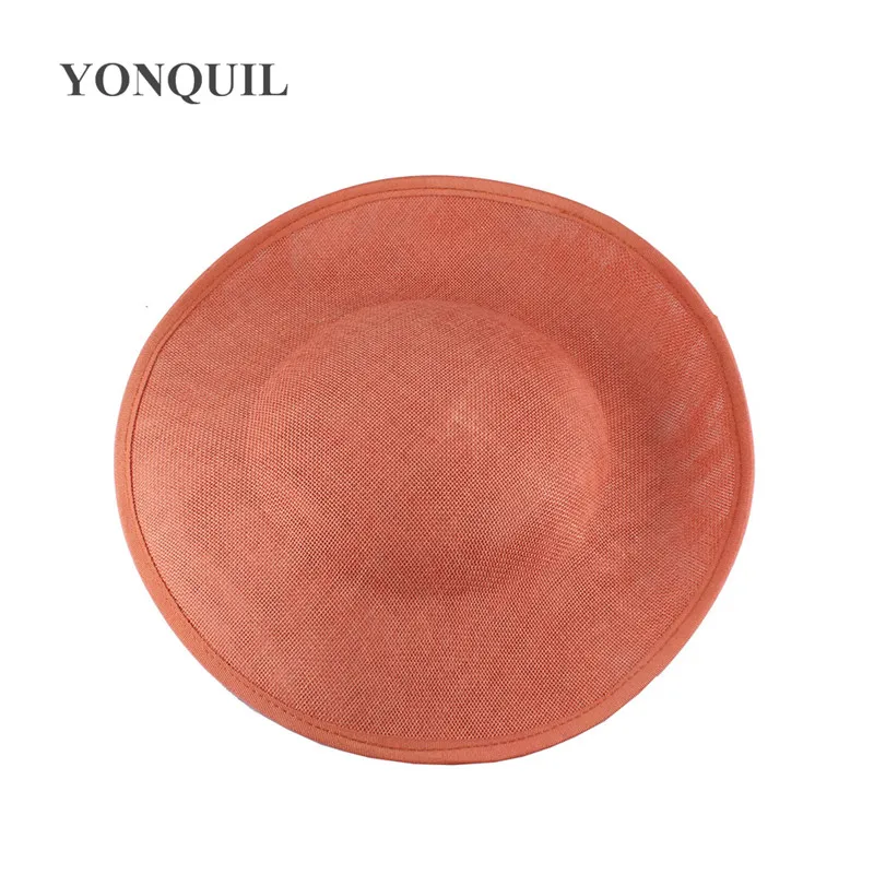 dark peach Женские шляпы с перьями миллинери, вуалетки, имитация sinamay derby, Кентукки, элегантные головные уборы для свадьбы - Цвет: dark peach