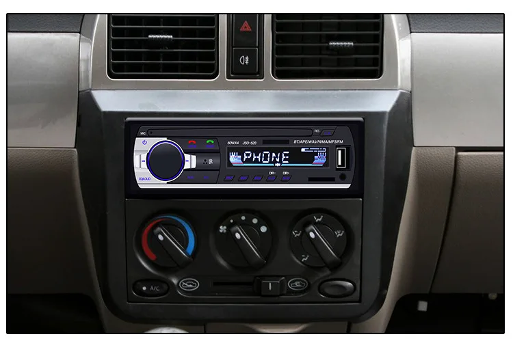 Bluetooth стерео аудио в тире FM MP3 авто радио-плеер с AUX-IN SD USB DC 12 В MMC WMA FLAC 1din