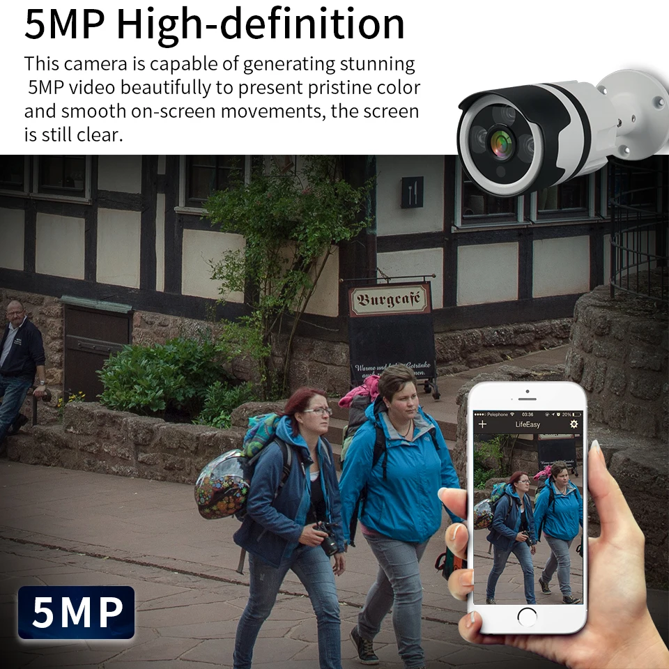 ZSVEDIO камеры наблюдения IP камера Seetong Full HD 5MP POE аудио onvif H.265 Двусторонняя сеть