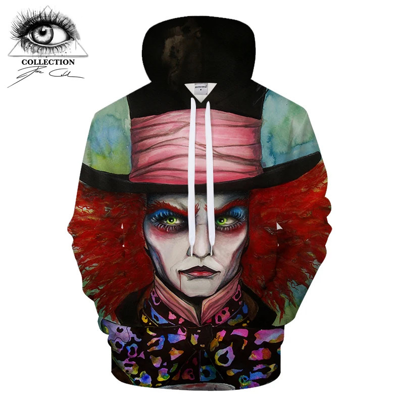 Забавные 3D толстовки с надписью &quotMad Hatter by стать холодным искусством&quot мужские