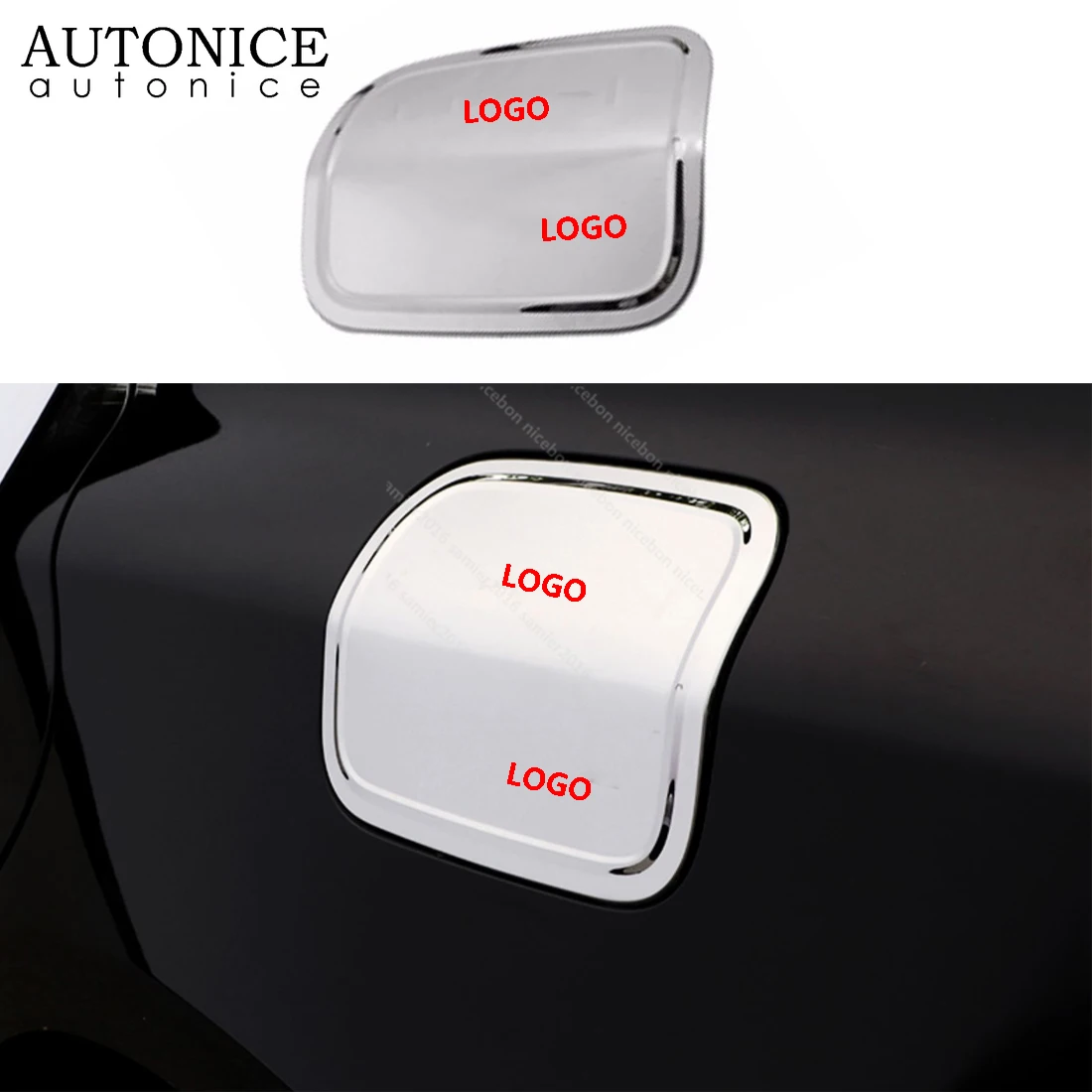 

Black stainless steel Fuel Tank Decorator Gas Tank Cover Fit For Toyota Avalon