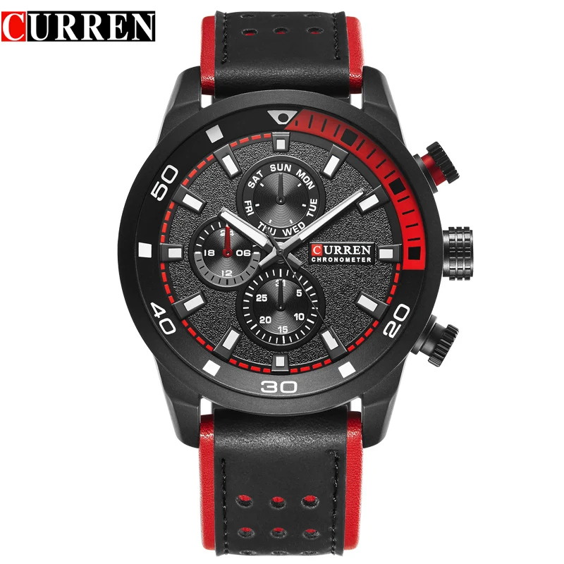 CURREN 8250 спортивные мужские кварцевые часы модные простые военные наручные из