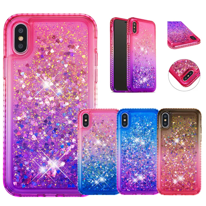 Для iPhone Xs Max чехол для телефона Блестящий жидкий зыбучий песок силиконовый со
