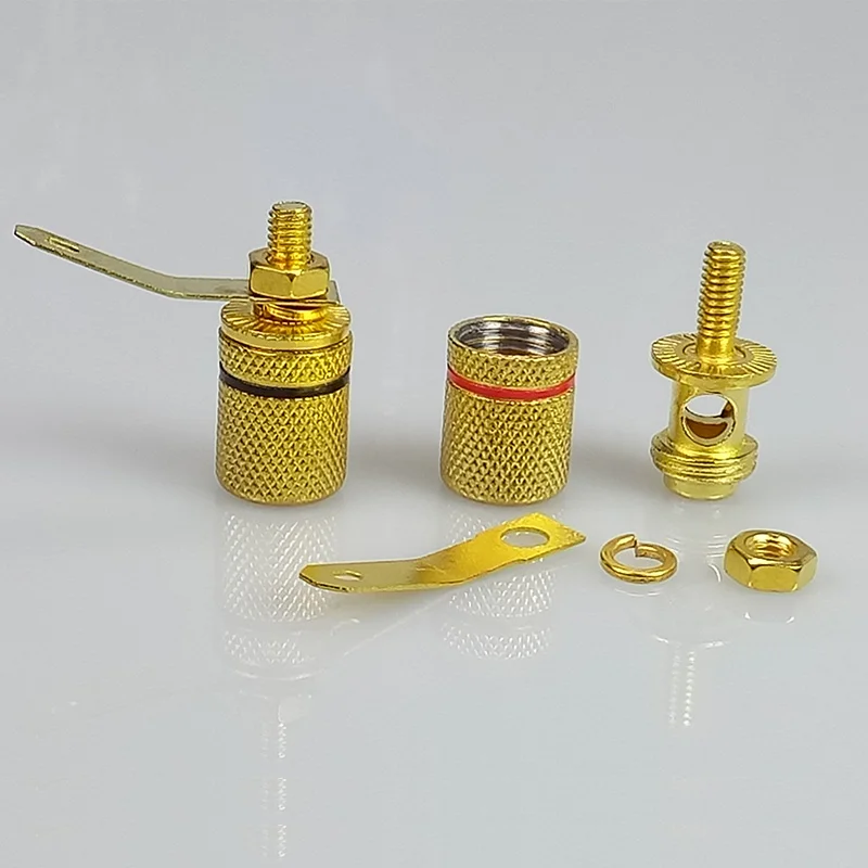 

100pcs/pcs Gold Plated Amplifier Speaker Terminal Binding Post Banana Plug Jack Audio Connector Wholesales
