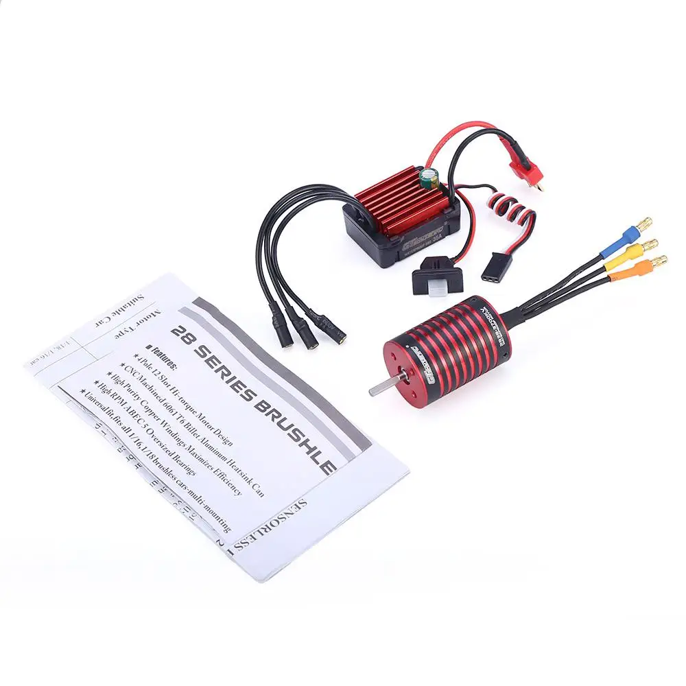 Yiwa GTSKYTENRC Combo 2838 3700KV 4700KV бесщеточный мотор w/35A ESC для HSP Tamiya Axial 1/16 1/12 RC автомобиля |