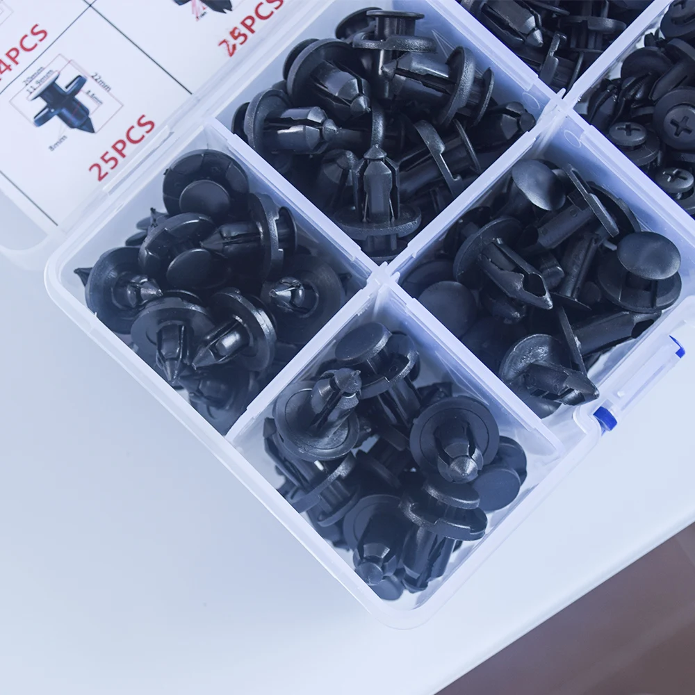 Ederivo 6Kinds 163PCS Universal Mixed Plastic Boxed Car Rivet Screw Fastener Auto Bumper Fender Retainer Clips For All Cars | Автомобили и