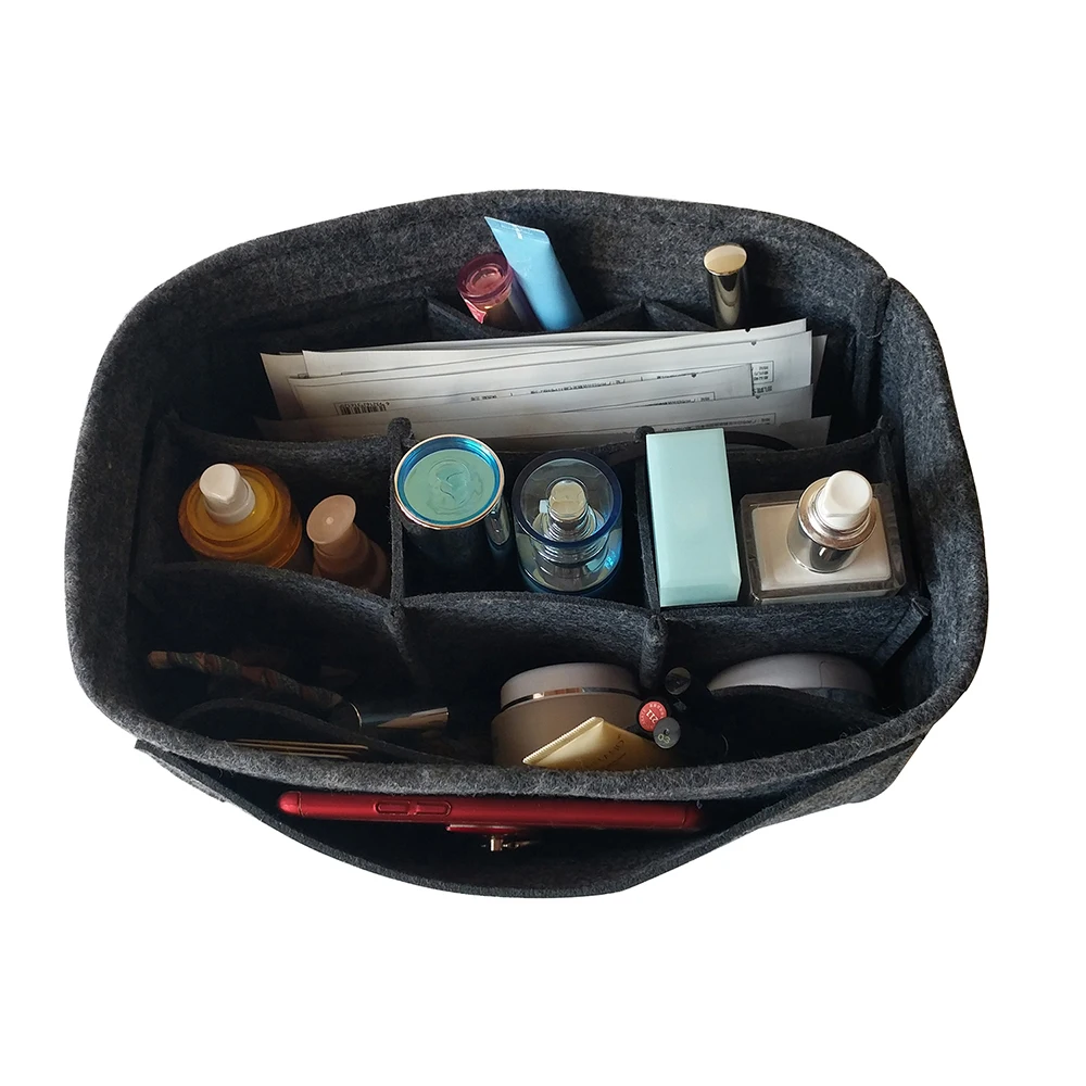 Фетровая сумочка, сумка-тоут, косметичка, органайзер для хранения косметики, складные дорожные сумки для хранения, несколько карманов, органайзер для офисного стола